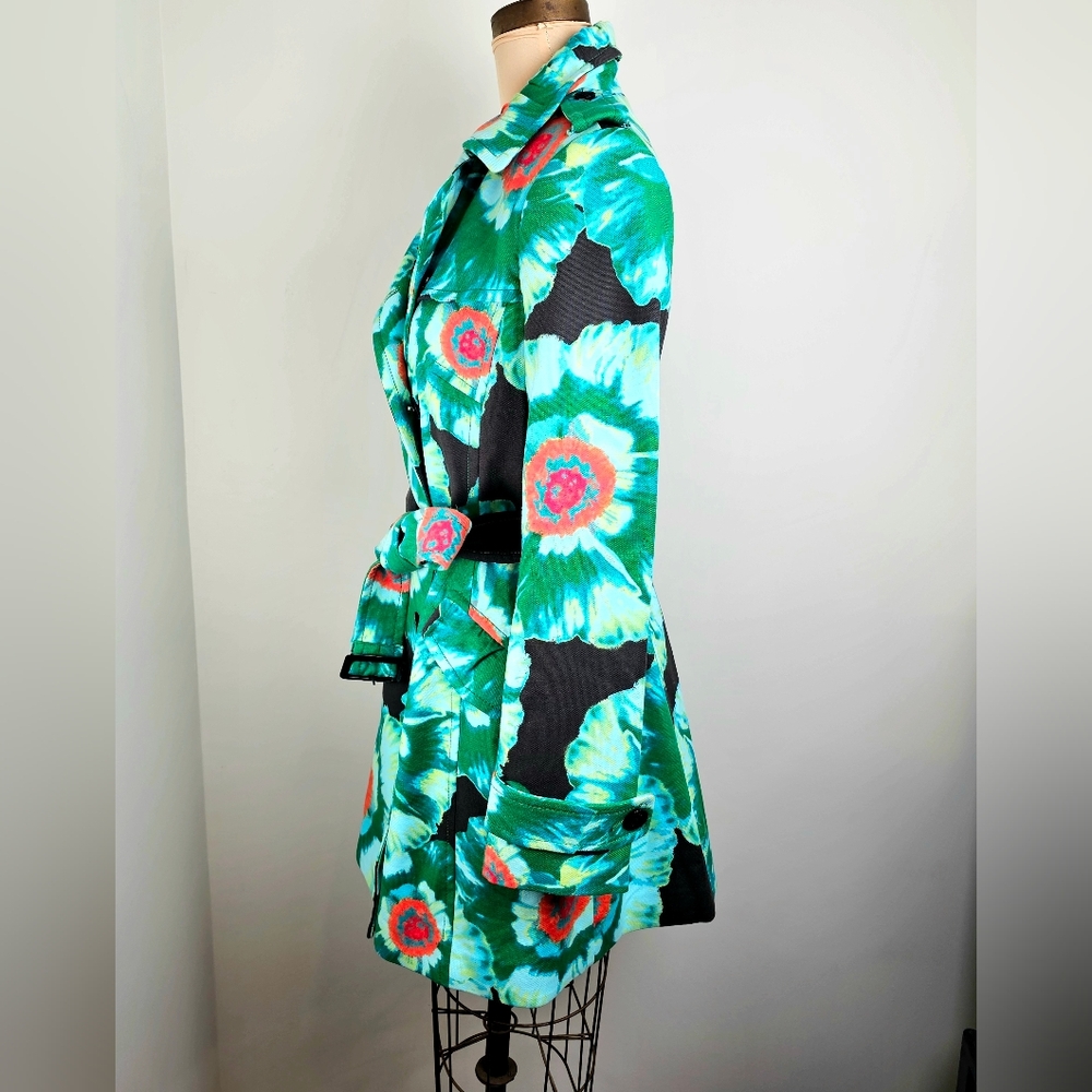 Banana Republic Floral Trench Coat – Statement Belted Coat – Size M - Picture 6 of 10